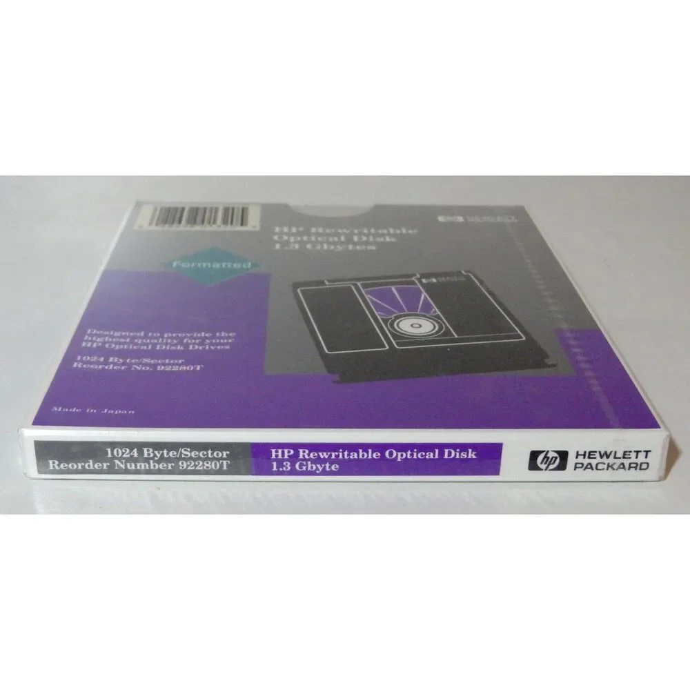 HP 1.3GB Rewritable Optical Disk (5.25) 1024B/S - Formatted 92280T - New Sealed